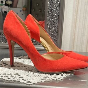 Merona Vibrant Red Suede Heels